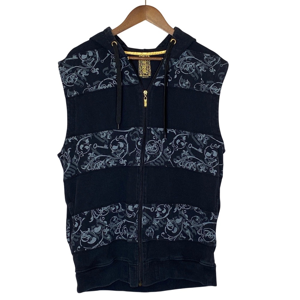 Southpole Mens Y2K Hooded Vest M Hip Hop Streetwear Skater Urban Cyber Grunge